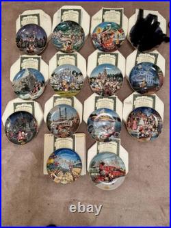 13 Plate Set 40th Anniversary Disneyland 1955-1995 Bradford Exchange Collector