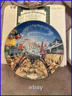 13 Plate Set 40th Anniversary Disneyland 1955-1995 Bradford Exchange Collector