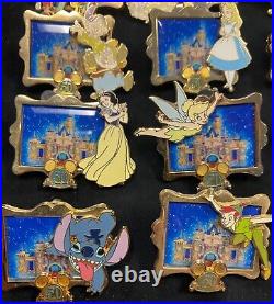 14 Disneyland 50th Anniversary Pin Set Picture Frame Castle 2005