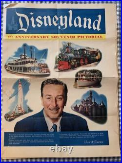 1955-1956 Disneyland First Anniversary Souvenir Pictorial Authentic Walt Disney