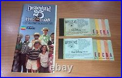 1980 25th Anniversary Disneyland Ticket Book With 3 E Ticket! Two set and guide