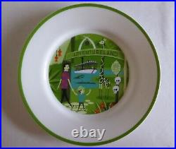 2005 Disney Disneyland Shag (josh Agle) Collectible Ceramic Plate Set Of 5(mib)