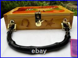 2005 Disneyland 50TH Anniversary SHAG Frontierland Wooden Cigar Box Purse NWT
