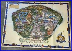 2005 Disneyland 50th Anniversary Souvenir Park Wall Map 27x39 NEVER DISPLAYED