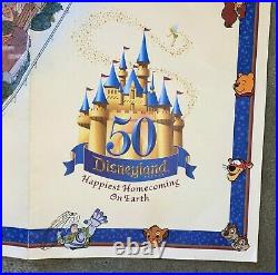 2005 Disneyland 50th Anniversary Souvenir Park Wall Map 27x39 NEVER DISPLAYED