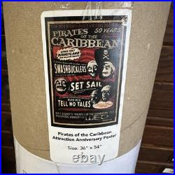 2017 Pirates Caribbean Disneyland 50th Anniversary NEW Poster 36x54 D23 Rare