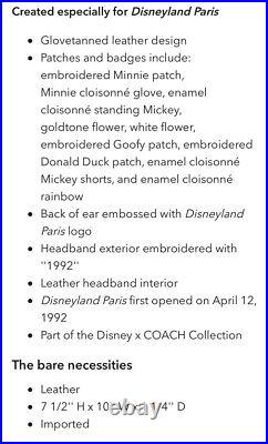 2022 Disney Parks x COACH Disneyland Paris WDW 50th Celebration Collection Ears