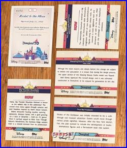 2025 TOPPS Disneyland 70th (5) Card Lot Gold Parallel /50 Castle Pirates Matter