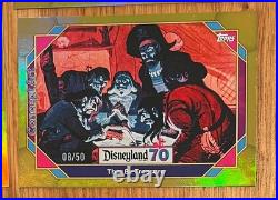 2025 TOPPS Disneyland 70th (5) Card Lot Gold Parallel /50 Castle Pirates Matter