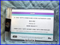2025 Topps DisneyLand 70th Anniversary 1955 Icons Silver AUTO R2-D2 Ben Burtt