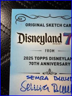 2025 Topps Disneyland 70th Anniversary Sketch Card 1/1 Send Offers Damaged