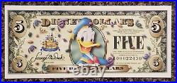 2 x 2005 $5 Donald Disney Dollars 50th Anniversary CONSECUTIVE SERIAL # A Series