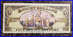 2 x 2005 $5 Donald Disney Dollars 50th Anniversary CONSECUTIVE SERIAL # A Series
