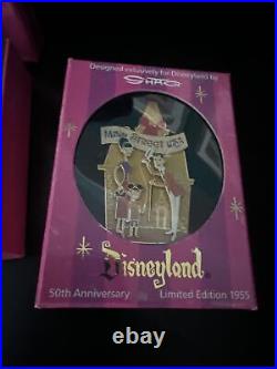 3 Disneyland Shag 50th Anniversary Pins Adventureland Frontierland Main Street