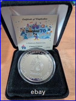 70th Anniversary Disneyland Collection Platinum Plated Coin