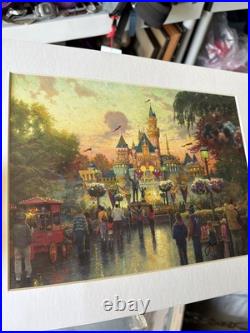 Autographed Thomas Kinkade Disney Disneyland 50th Anniversary Castle Print