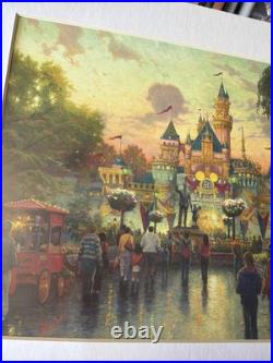 Autographed Thomas Kinkade Disney Disneyland 50th Anniversary Castle Print