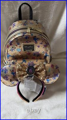 BUNDLE Disney Parks Disneyland 70th Anniversary Gold Loungefly NWOT & Ears NWT