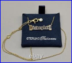 CRISLU Disneyland 70th Anniversary Marquee Sign Sterling Silver Necklace NEW