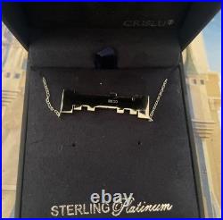 CRISLU Disneyland 70th Anniversary Marquee Sign Sterling Silver Necklace NEW