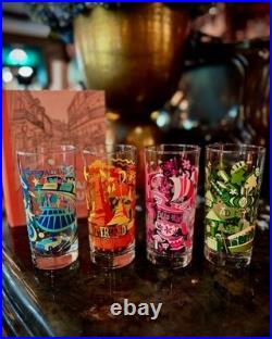 Club 33 Disneyland 70th Anniversary Exclusive Glass COMPLETE SET OF 4