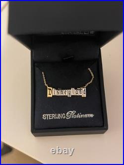 Crislu Disneyland 70th Anniversary Silver Gold Marquee Necklace