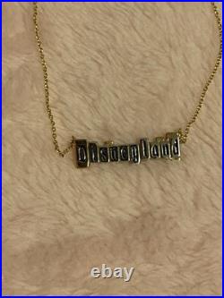 Crislu Disneyland 70th Anniversary Silver Gold Marquee Necklace