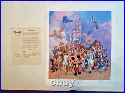 DISNEYLAND 45 YEARS OF MAGIC Litho Signed Charles Boyer LE 112/275. NEW. COA