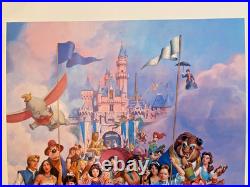 DISNEYLAND 45 YEARS OF MAGIC Litho Signed Charles Boyer LE 112/275. NEW. COA