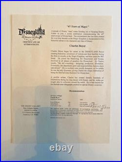 DISNEYLAND 45 YEARS OF MAGIC Litho Signed Charles Boyer LE 112/275. NEW. COA