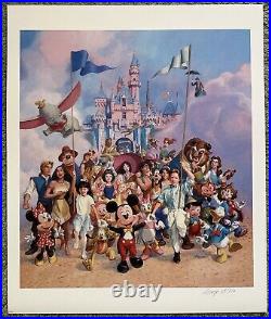 DISNEYLAND 45 YEARS OF MAGIC Litho Signed Charles Boyer LE MINT! COA