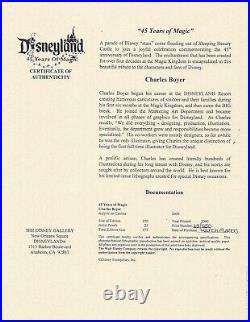 DISNEYLAND 45 YEARS OF MAGIC Litho Signed Charles Boyer LE MINT! COA