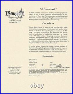 DISNEYLAND 45 YEARS OF MAGIC Litho Signed Charles Boyer LE MINT! COA