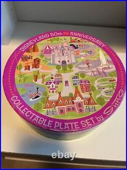 DISNEYLAND 50TH ANNIVERSARY COLLECTIBLE PLATE SET BY SHAG-New