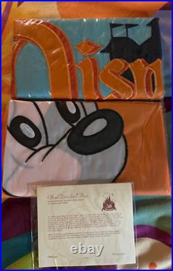 DISNEYLAND 50TH ANNIVERSARY RARE REPLICA 2 FLAG SET By KEVIN KIDNEY