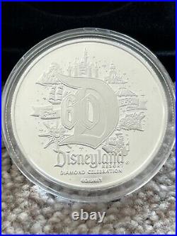 DISNEYLAND 60TH ANNIVERSARY DIAMOND CELEBRATION SILVER PLATED LE 39mm COIN