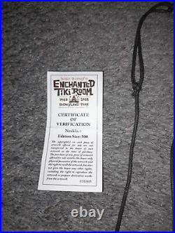 DISNEYLAND ENCHANTED TIKI ROOM LE NECKLACE 45TH ANNIVERSARY With CERTIFICATE