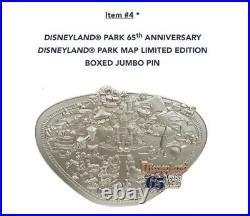 DISNEYLAND PARK 65th ANNIVERSARY PARK MAP LIMITED EDITION BOXED JUMBO PIN PREORD