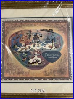 DISNEYLAND Park Map Framed Pin Set 50th Anniversary COA Edition Size 1500 NEW