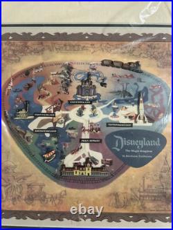 DISNEYLAND Park Map Framed Pin Set 50th Anniversary COA Edition Size 1500 NEW