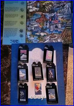 Disney 46th Disneyland Anniversary Celebration Pin Set On Card/ Stamped Maprare