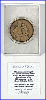 Disney Cast Member Exclusive SLEEPING BEAUTY 50th Ann Bronze Coin LE 1000 COA