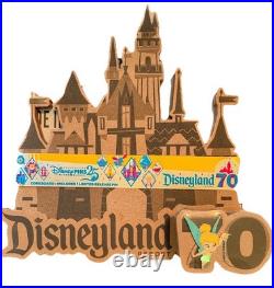 Disney Castle Cork Board & Disneyland 70th Anniversary Tinkerbelle Pin NEW