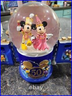 Disney Collectors RARE Disneyland 50th Anniversary Musical Castle Snow globe