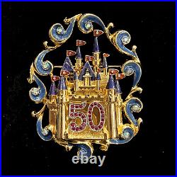 Disney Disneyland 50 Anniversary Princess Swarovski Brooch Pin Jasmine Prop