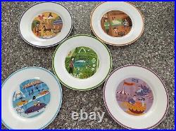 Disney Disneyland 50th Anniversary Collectable 5 Plate Set by Shag