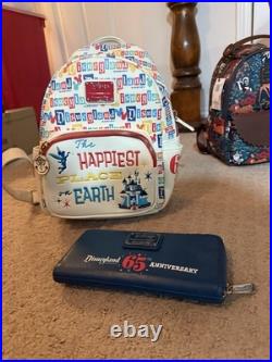 Disney Disneyland 65Th Anniversary Lounge Fly Backpack And Wallet