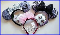Disney Disneyland DLR Haunted Mansion 50th Anniversary Minnie Ear Headband Set