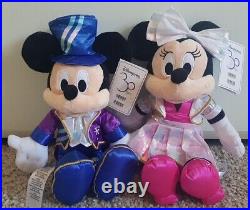 Disney Disneyland Paris 30th Anniversary Mickey & Minnie Mouse Plush Set New