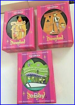 Disney Disneyland Shag 50TH Anniversary LTD ED 1955 Jumbo Pin Lot of 3 NIB